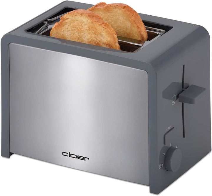 Cloer 3215 Toaster, 825 W, für 2 Toastscheiben, integrierter Brötchenaufsatz, Nachhebevorrichtung, K
