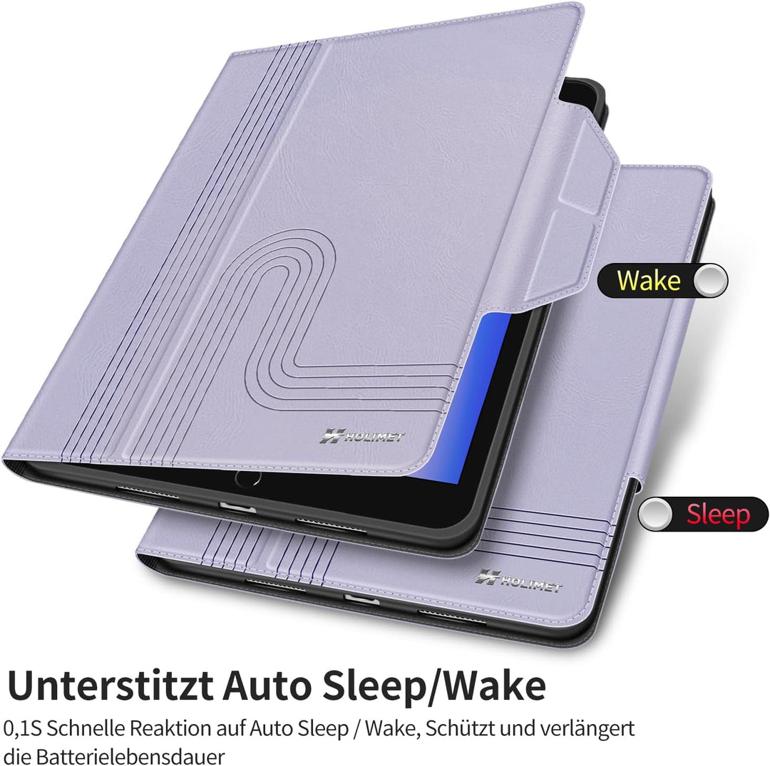 HOLIMET iPad 9. Generation Hülle (2021) mit Stifthalter, iPad 8/7. Gen (2020/2019) PU-Leder Case TPU