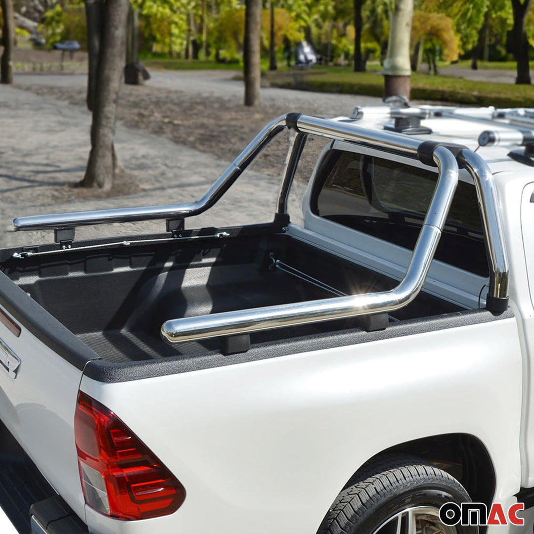 Überrollbügel Rollbar kompatibel mit VW Amarok Edelstahl | Auto Schutz 88mm