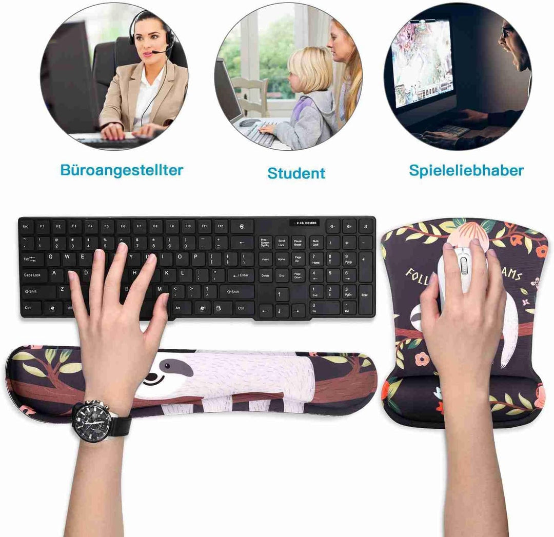 AOKSUNOVA Ergonomisch Mauspad mit Gelkissen Mouse pad &amp; Tastatur Handgelenkstütze Handgelenkauflage