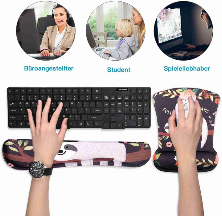 AOKSUNOVA Ergonomisch Mauspad mit Gelkissen Mouse pad &amp; Tastatur Handgelenkstütze Handgelenkauflage