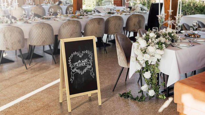 ALLboards Kundenstopper mit naturlackierten Holzrahmen 100x60cm, Werbetafel, Gehwegaufsteller, Aufst