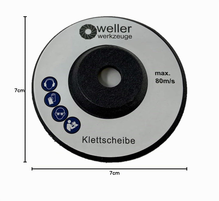 XXL Klettscheibe Schleifscheiben SET passend für Akku Winkelschleifer 10,8V 12V wie Bosch GWS Berner