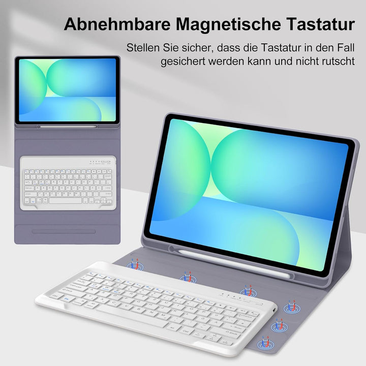 Tastatur für Samsung Galaxy Tab S10 FE+ Plus 13.1 Zoll 2025, Lila