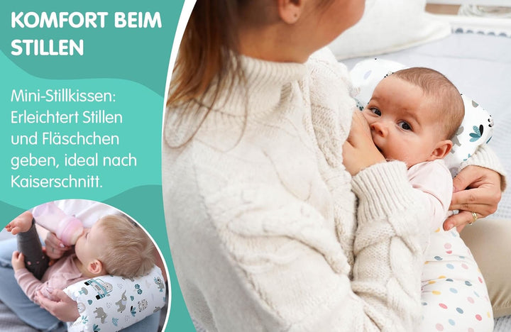 Stillkissen klein Breastfeeding und Nursing Pillow für unterwegs 20 cm - Stillmuff Armkissen und Lag