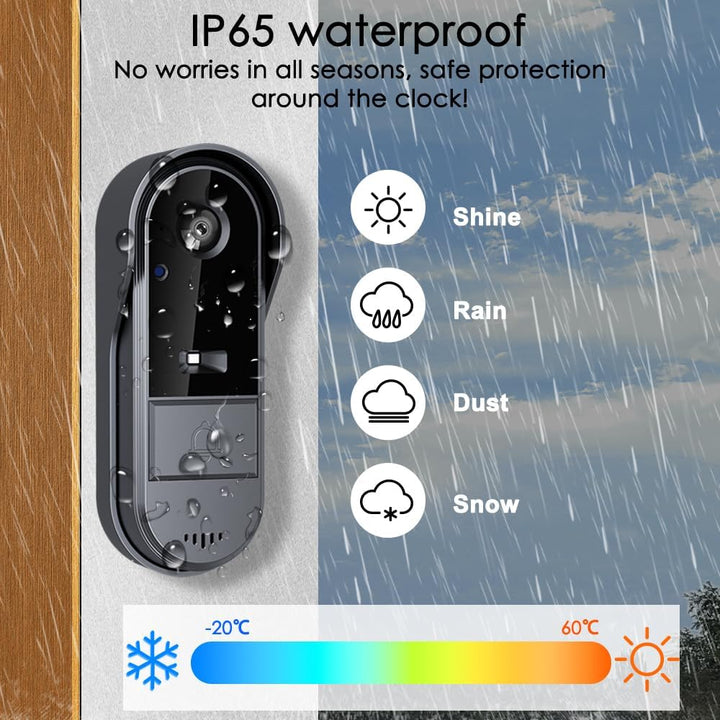 TKMARS Kabellose Video Türklingel Kamera mit 4,3-Zoll Bildschirm, IP65 Wasserdicht, 1000mAh Langzeit