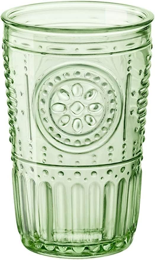 Bormioli Rocco 090802 Romantic Becher, Glas, Grün, 34 cl, 4 Stück, Grün