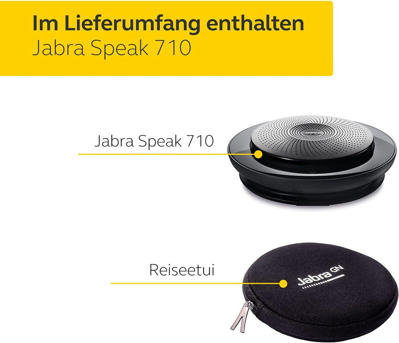 Jabra Speak 710 Speaker Phone - Unified Communications Certified Portable Conference Speaker with Bl