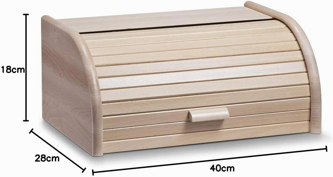 Zeller 20463 Rollbrotkasten, Buche, ca. 40 x 28 x 18 cm, 40 x 28 x 18