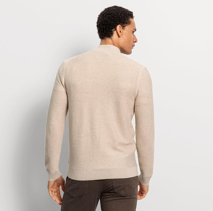 OLYMP Herren Strickjacke Casual.Strick,Struktur,Regular fit M Hellbeige 20, M Hellbeige 20