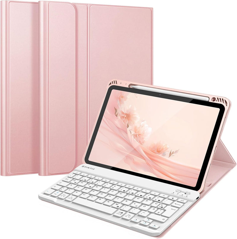 Fintie Tastatur Hülle für iPad Air 5 2022 / iPad Air 4 2020 10.9 Zoll, Soft TPU Rückseite Gehäuse Sc