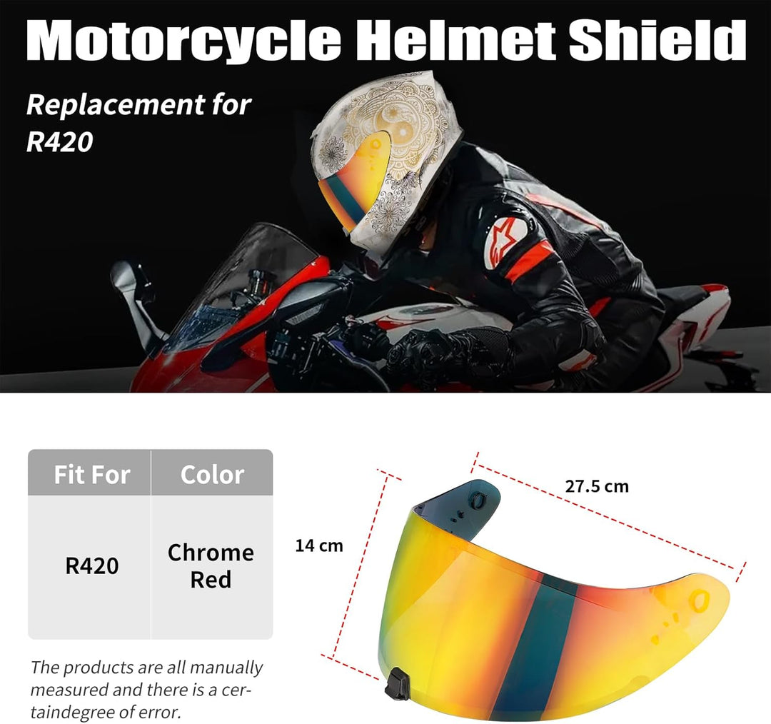 Helmvisier für Exo R420,Motorrad Windschutz Helm Objektiv Visier Vollgesichts,Motorradhelm Visier Zu