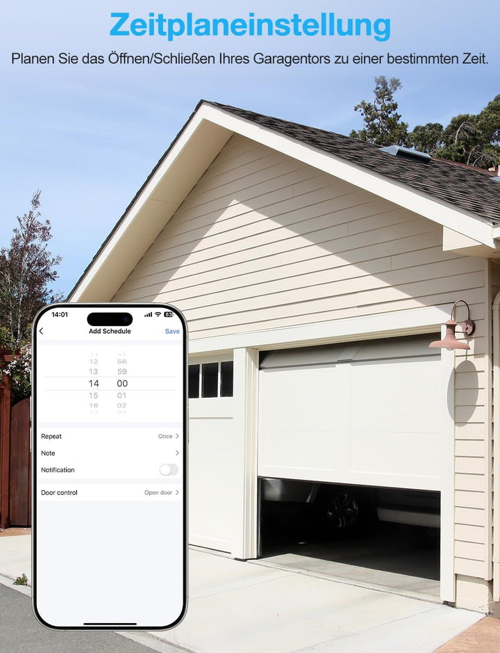 Maxcio Smart WLAN Garagentoröffner, Kompatibel mit Alexa/Google Home, APP Steuerung, Sprachsteuerung