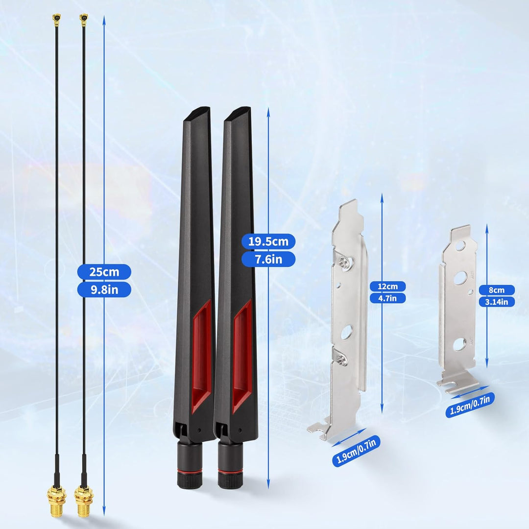 Superbat 8dBi WLAN Antenne RP-SMA Dualband 2.4Ghz 5.8Ghz + 25cm U.FL auf RP SMA Buchse Verlängerungs