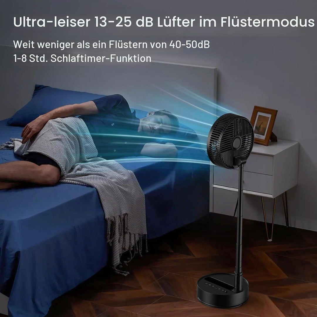 Marchpower Ventilator leise Standventilator höhenverstellbar 92cm Standlüfter mit Tragetasche Fernbe