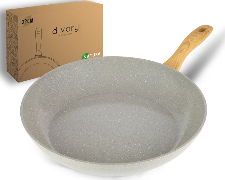 DIVORY Keramikpfanne 32cm – Pfanne mit Keramikbeschichtung Induktion, PFAS & PTFE frei, grosse Bratp