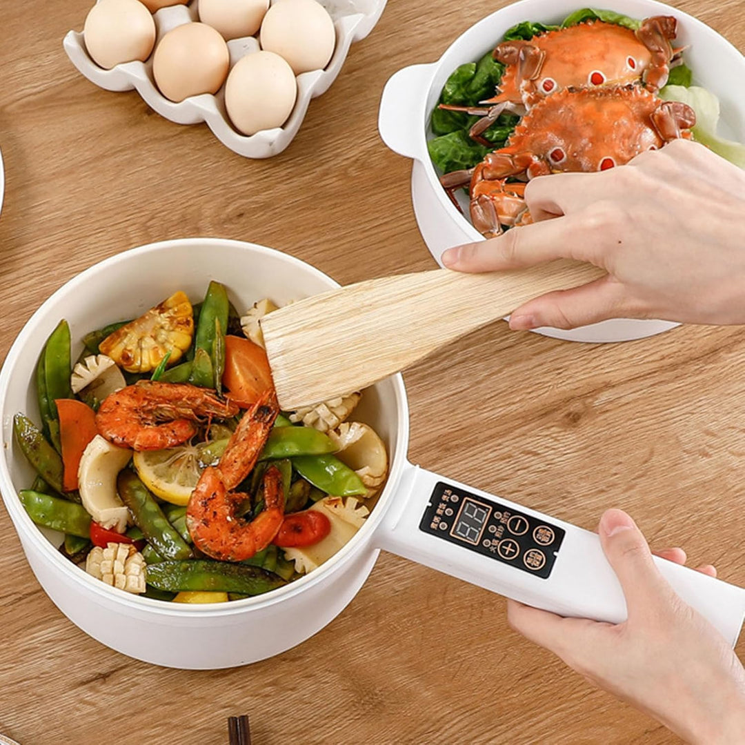 Hot Pot Elektrisch, 600 W, 1,8 L Multifunktions-Nudelkocher Nicht Klebrig Langen Griff Tragbarer Top