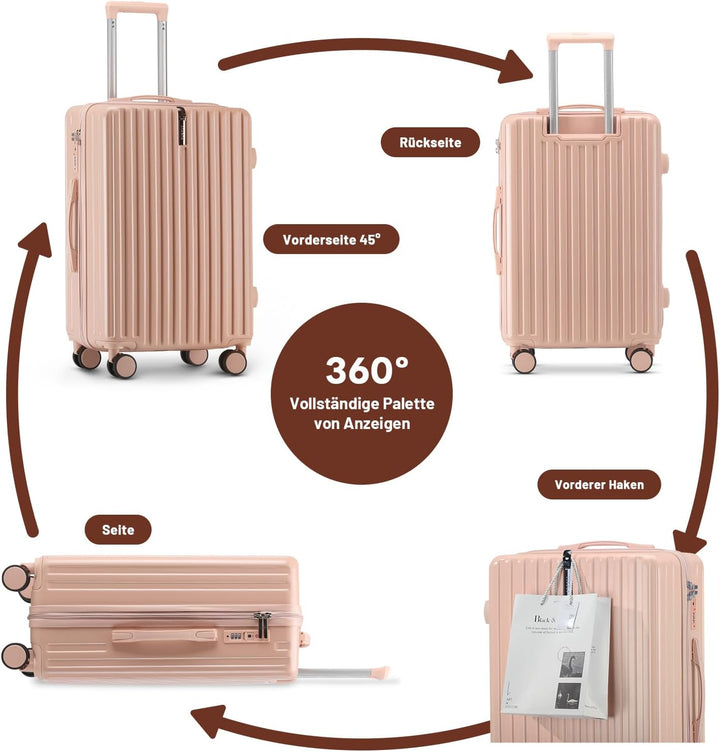 Kofferset 3 Teilig Hartschale Koffer Set Robustes und Langlebiges PC-Material Koffer mit TSA-Schloss