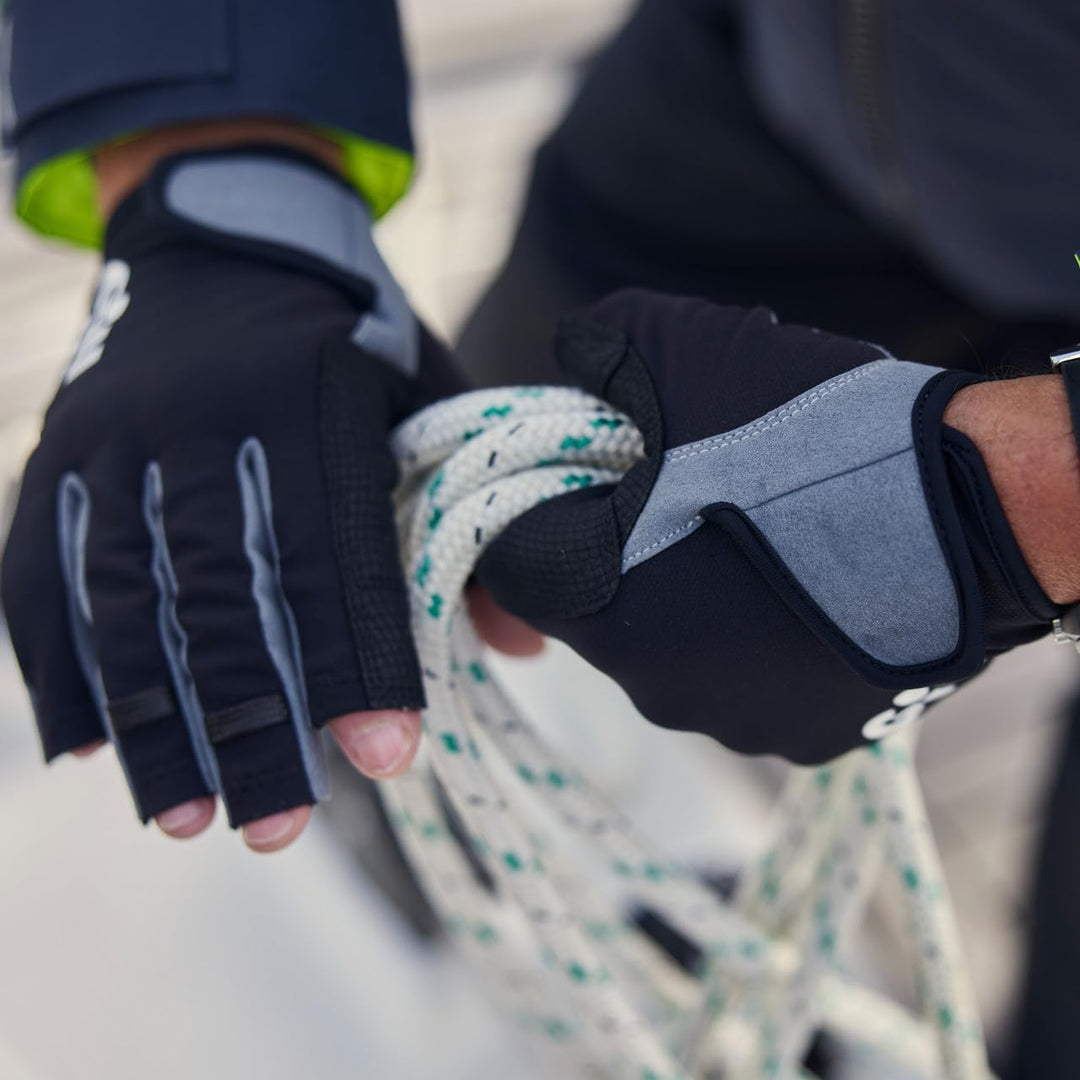 Gill Mens Deckhand Kurzfingersegeln und Beiboothandschuhe - Schwarz, L