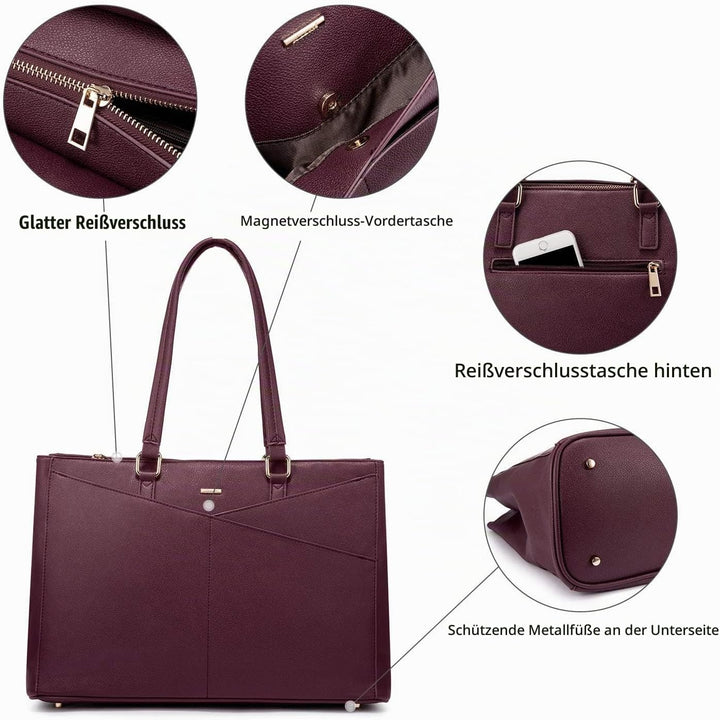 LOVEVOOK Laptoptasche Damen 15,6 Zoll, Handtasche Damen Arbeitstasche Lehrertasche Gross, Wasserdich