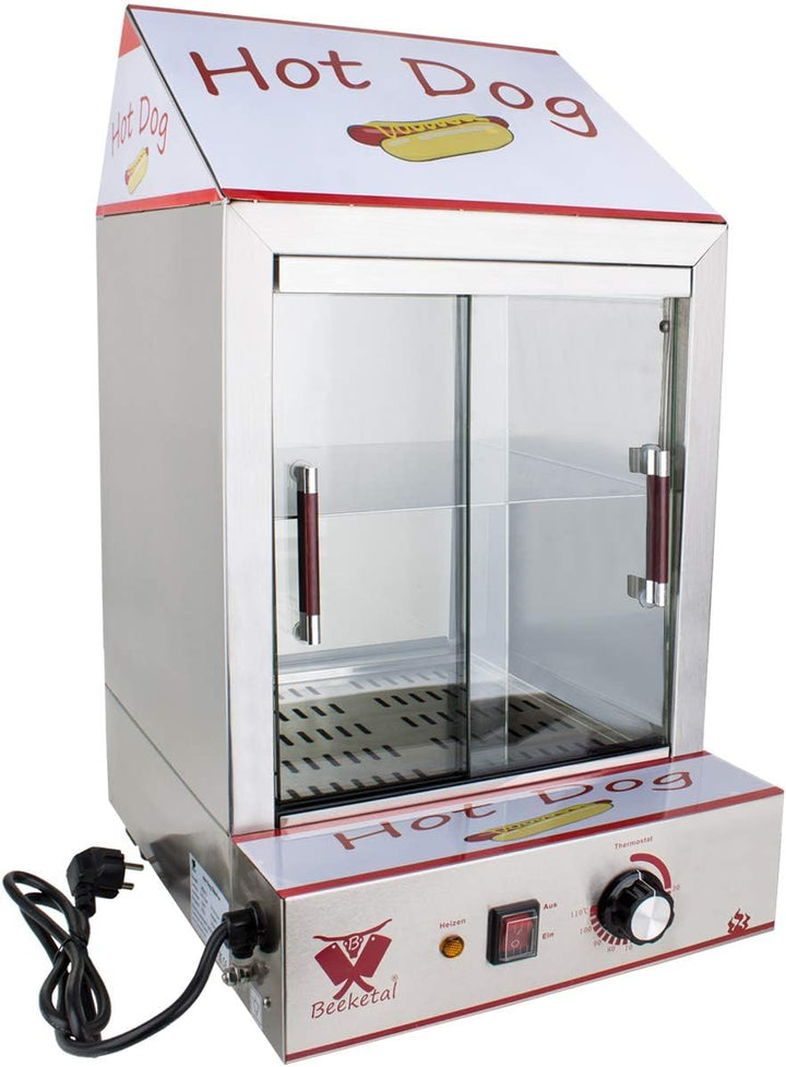 Beeketal 'HDS-2' Profi Gastro Edelstahl Hot Dog Steamer Maker zum Erhitzen und Warmhalten von ca. 10