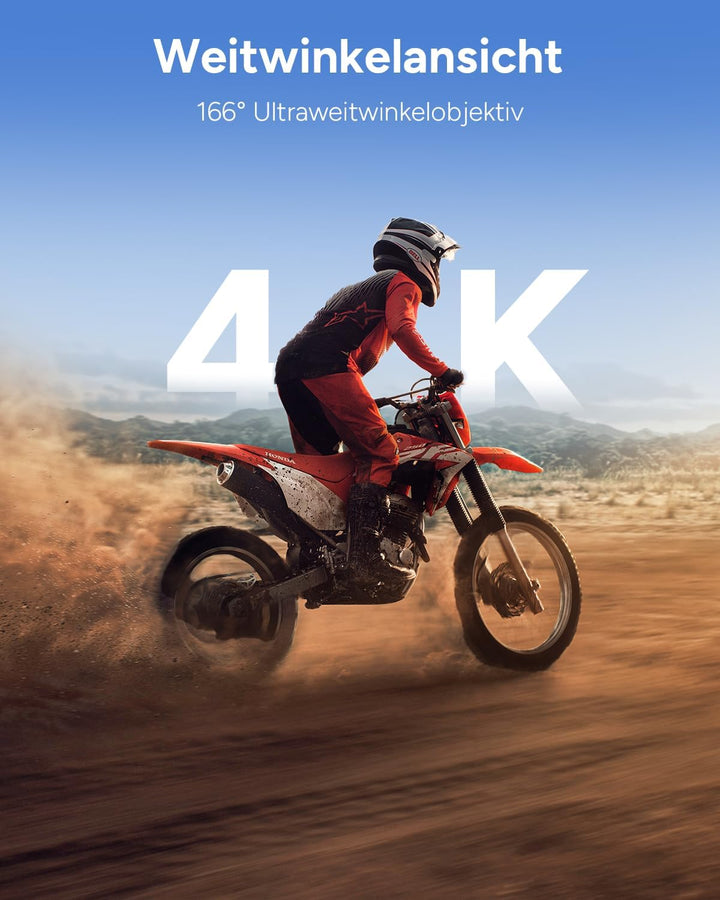 SJCAM SJ6 Ultra 4K Action Cam Unterwasserkamera 30m Wasserdicht, 166° Super Weitwinkel, 6-Achsen EIS