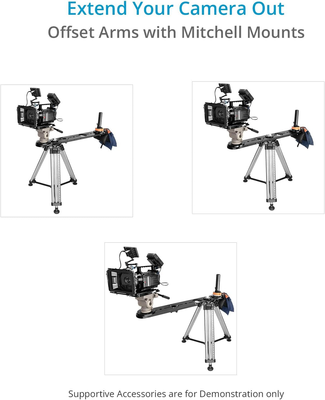 PROAIM Zyline Kamera-Offset-Arm für jeden Mitchell Dolly/Stativ/Jib/Flüssigkeitskopf/Getriebe I aus