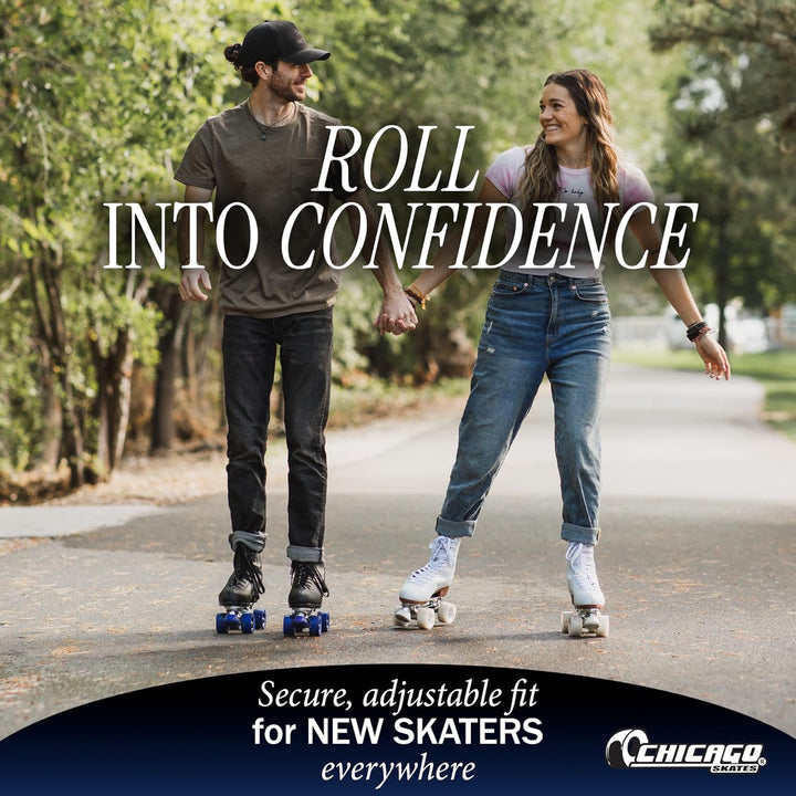 CHICAGO Skates Herren Classic Rollschuhe – Premium Black Quad Rink Skates UK 8 / EU 42, UK 8 / EU 42