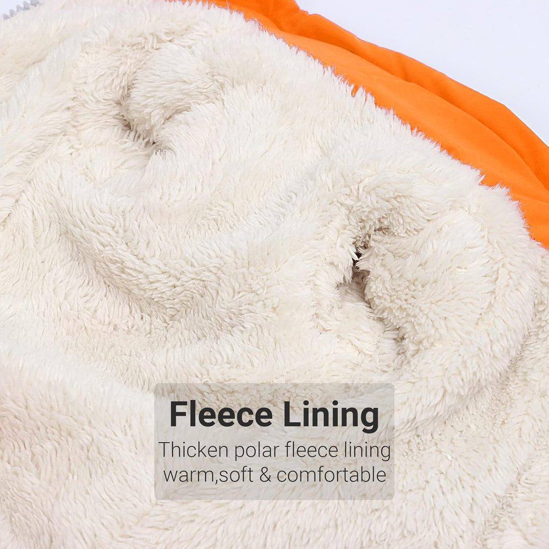 Hundejacke Hundemantel Wasserdicht Fleece gefüttert Warme Winterjacke Hunde Bekleidung für Winter He