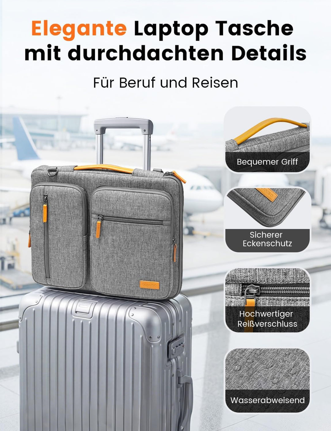 DOMISO 17,3 zoll Laptop Tasche Herren Laptoptasche Business Laptop-taschen Laptophülle Notebooktasch