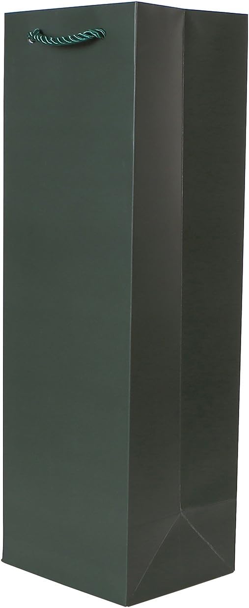 10er Packung Flaschentüten Geschenktüten dunkelgrün für Wein Sekt und Champagner geeignet 36x12x10,
