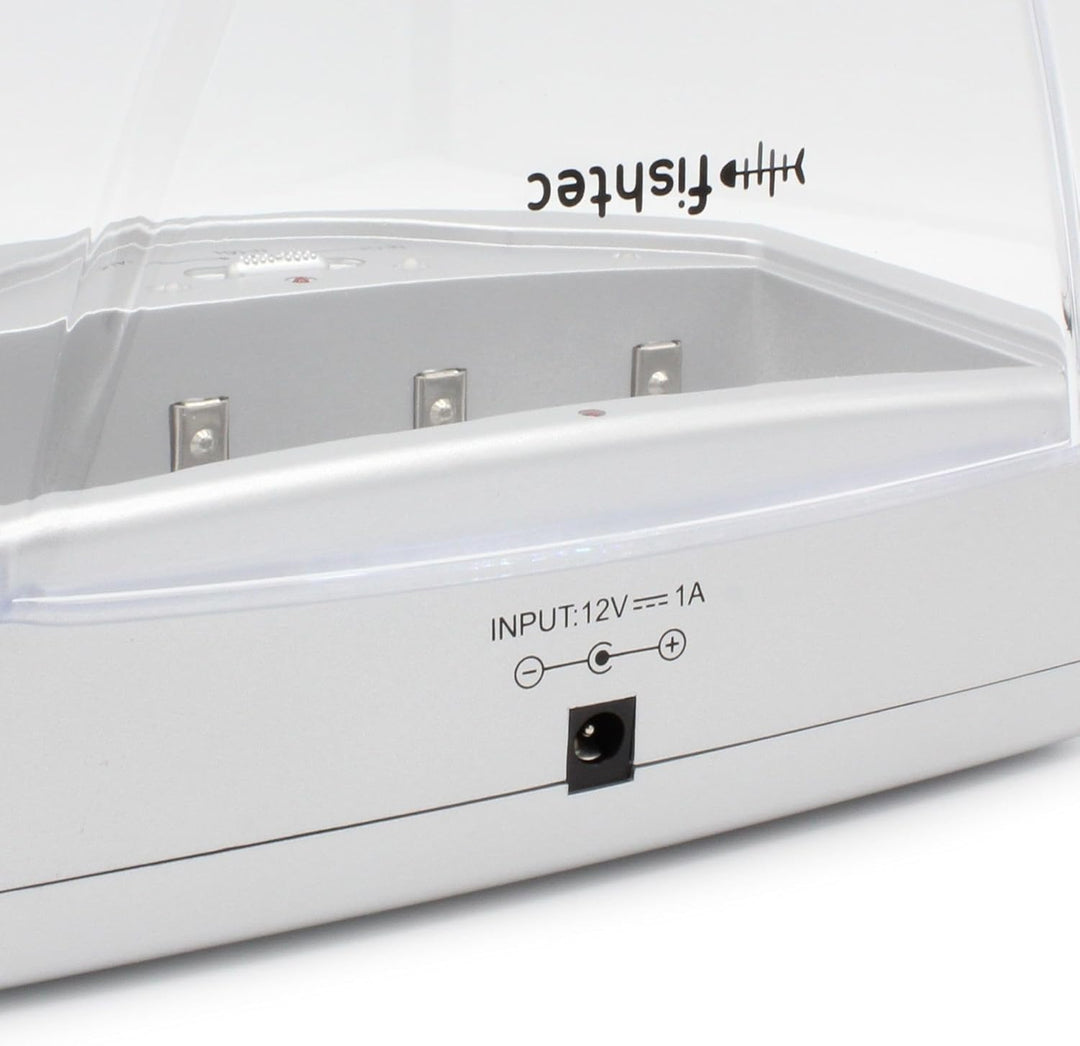 FISHTEC Universal Ladegerät für Batterien AA/LR6, AAA/LR3, C/LR14, D/LR20, 9V, NiCd und NiMh + ALKAL