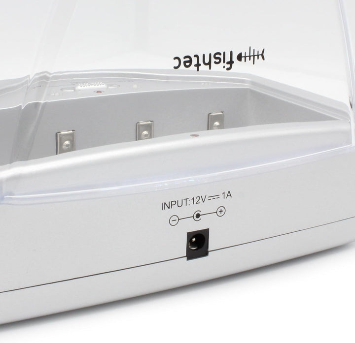 FISHTEC Universal Ladegerät für Batterien AA/LR6, AAA/LR3, C/LR14, D/LR20, 9V, NiCd und NiMh + ALKAL