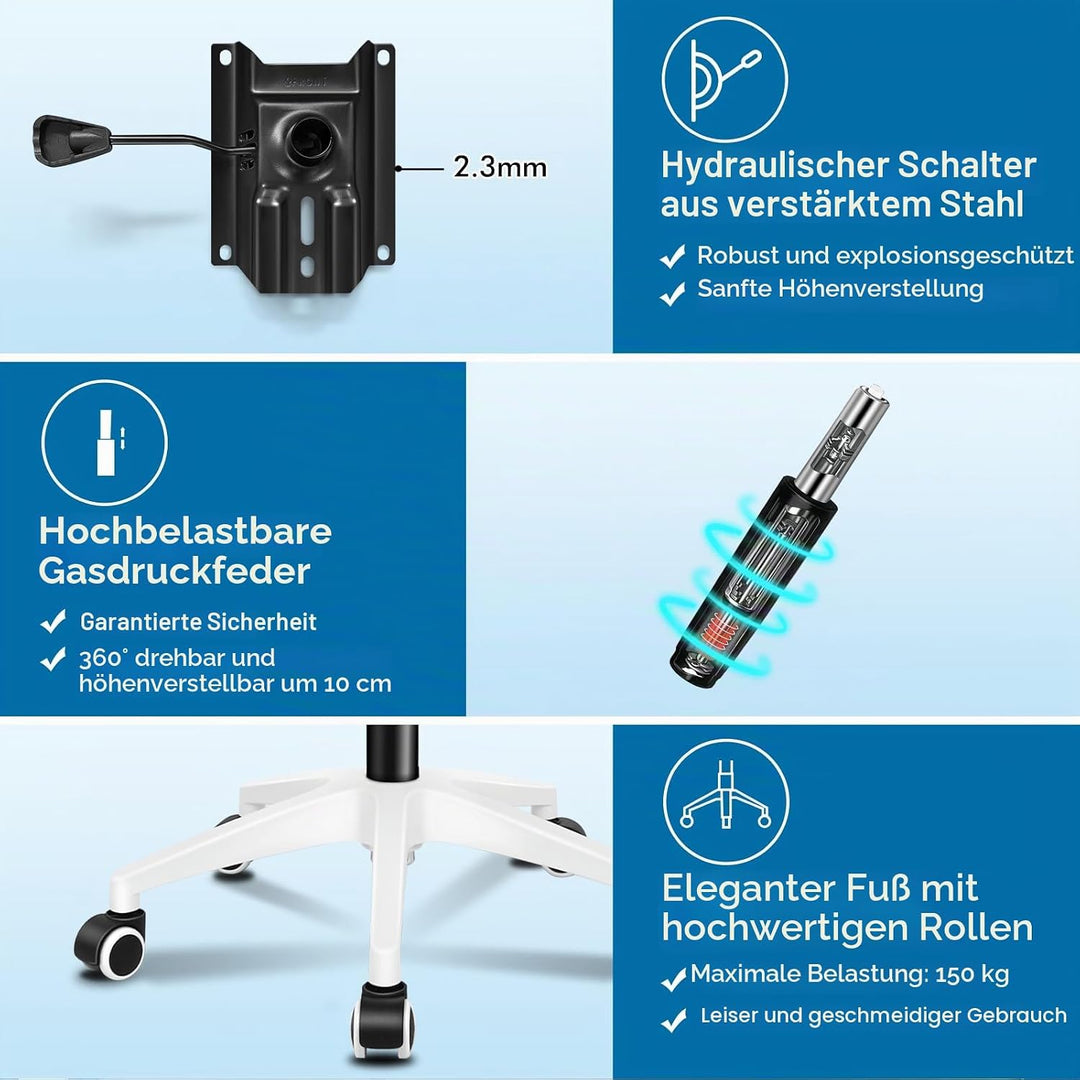 ALFORDSON Ergonomischer Büro-Schreibtischstuhl, Computerstuhl mit dynamischer Lordosenstütze, neigba