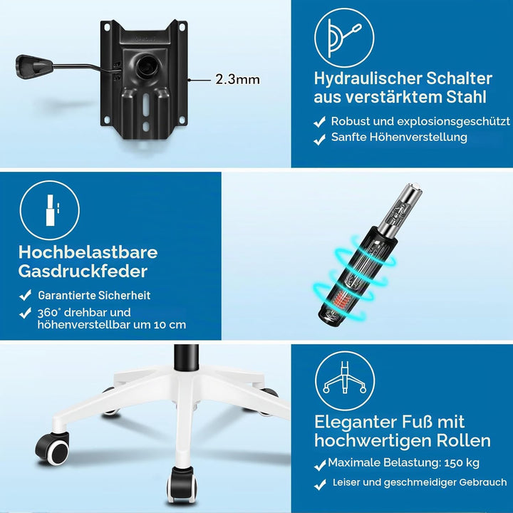 ALFORDSON Ergonomischer Büro-Schreibtischstuhl, Computerstuhl mit dynamischer Lordosenstütze, neigba