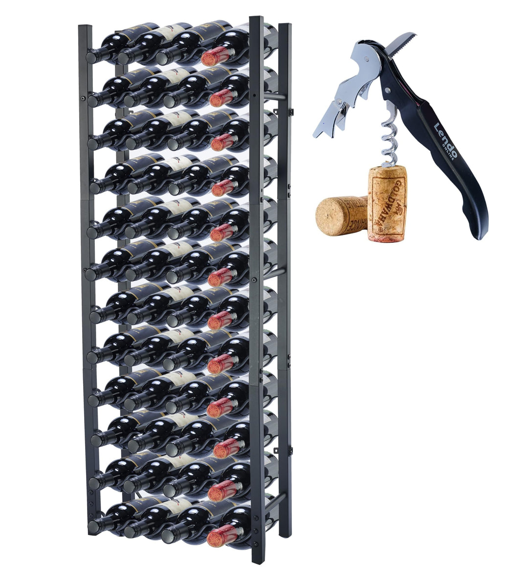 Weinregal - Weinschrank - Weinflaschenhalter - Weinlagerung - Schwarz - Pulverbeschichteter Stahl -