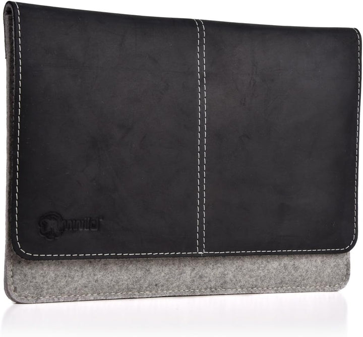 Almwild Apple iPad Pro 12.9 Zoll Hülle,MacBook 13" (2020) Tasche. Echt Rinds- Leder & 100% Woll- Fil