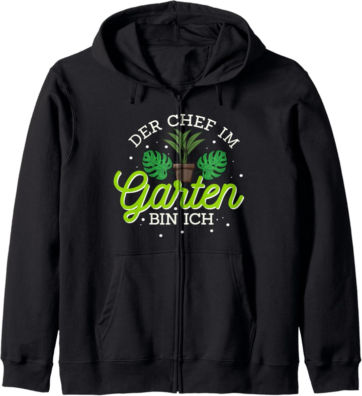 Der Chef im Garten bin ich, Lustiger Spruch, Gärtner Motiv Kapuzenjacke