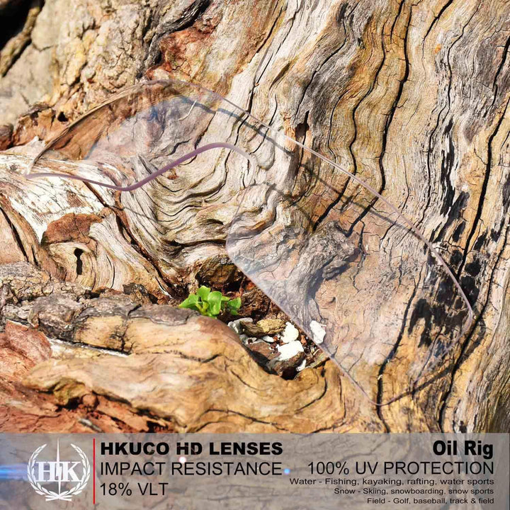 HKUCO Plus Replacement Lenses For Oakley Oil Rig Sunglasses Black/Transparent Polarized