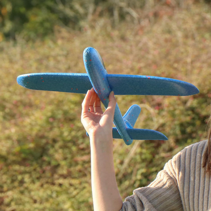 com-four® 30x Styroporflugzeug für Kinder und Erwachsene - stabiler Wurfgleiter mit Stecksystem - Se