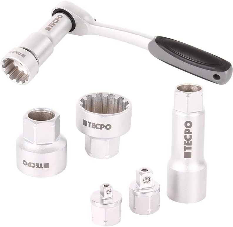TECPO® Vielzahn Steckschlüssel Satz Durchsteckknarre 1/2 Zoll 10-24 mm Zoll Werkzeug Nüsse Harley 3/