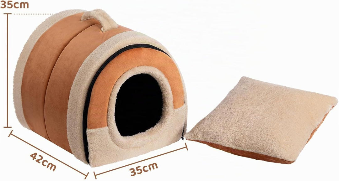 Hollypet Katzenbett Kleines Hundebett, 2-in-1 Faltbare Haustierbett für Katzen &amp; Kleine Hunde, Warme
