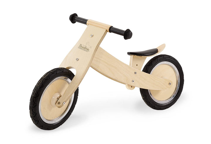 Pinolino 239471 Laufrad Lino, klar lackiert, aus Holz, unplattbare Bereifung, umbaubar vom Chopper z
