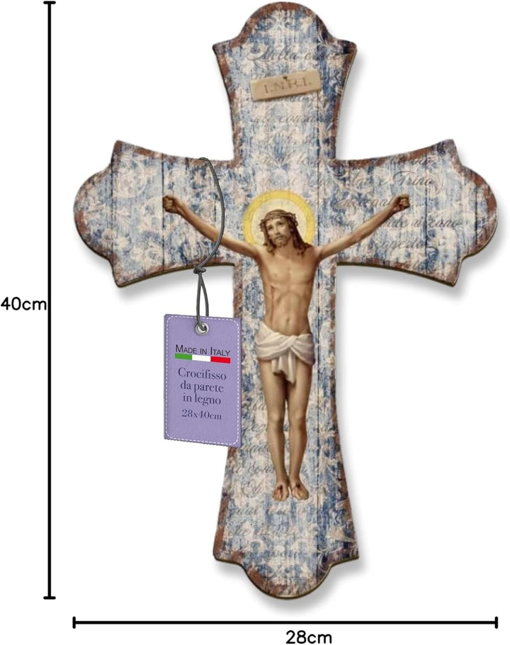 Fratelli Bonella | Vintage-Kreuz aus Religiösen Holz der Kreuz 28 x 40 cm | Made in Italy 28x40cm, 2