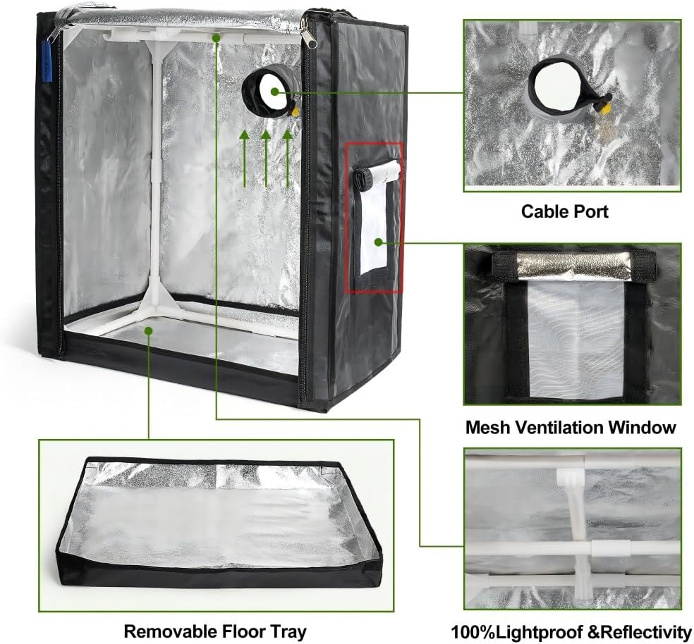 POTLAB Kleines Wachstumszelt für AeroGarden Indoor-Garten, Mini-Wachstumszelt für Hydrokultur-Anbaus