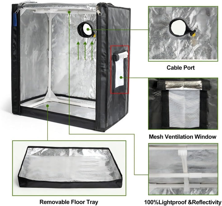 POTLAB Kleines Wachstumszelt für AeroGarden Indoor-Garten, Mini-Wachstumszelt für Hydrokultur-Anbaus