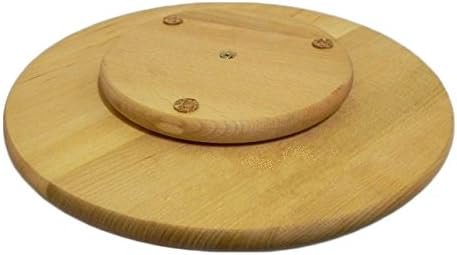 Lazy Susan runder, drehbarer Präsentierteller aus Holz zum Servieren von Kuchen und Pizza, 50 cm Dur