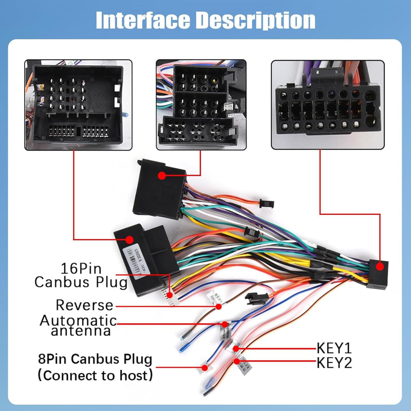 CAMECHO 36 PIN & 40 PIN ISO-Adapterkabel Autoradio für VW/Golf/Passat/Touareg/Polo/Skoda/Seat mit Ra