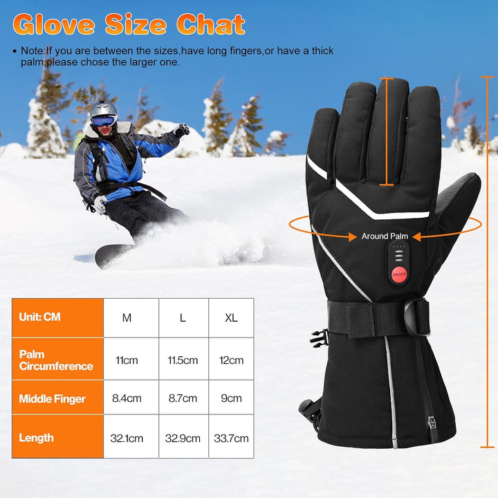 COVVY Beheizte Handschuhe,3 beheizte, temperaturverstellbare Touchscreen-Handschuhe,wiederaufladbare