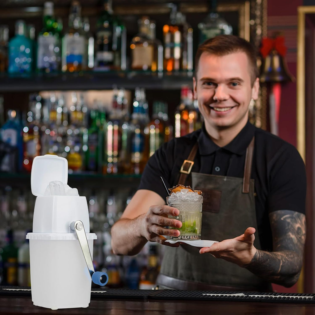 Relaxdays Eiscrusher, manuelle Eismühle, mit Handkurbel, Barzubehör, Crushed Ice für Cocktails, Long